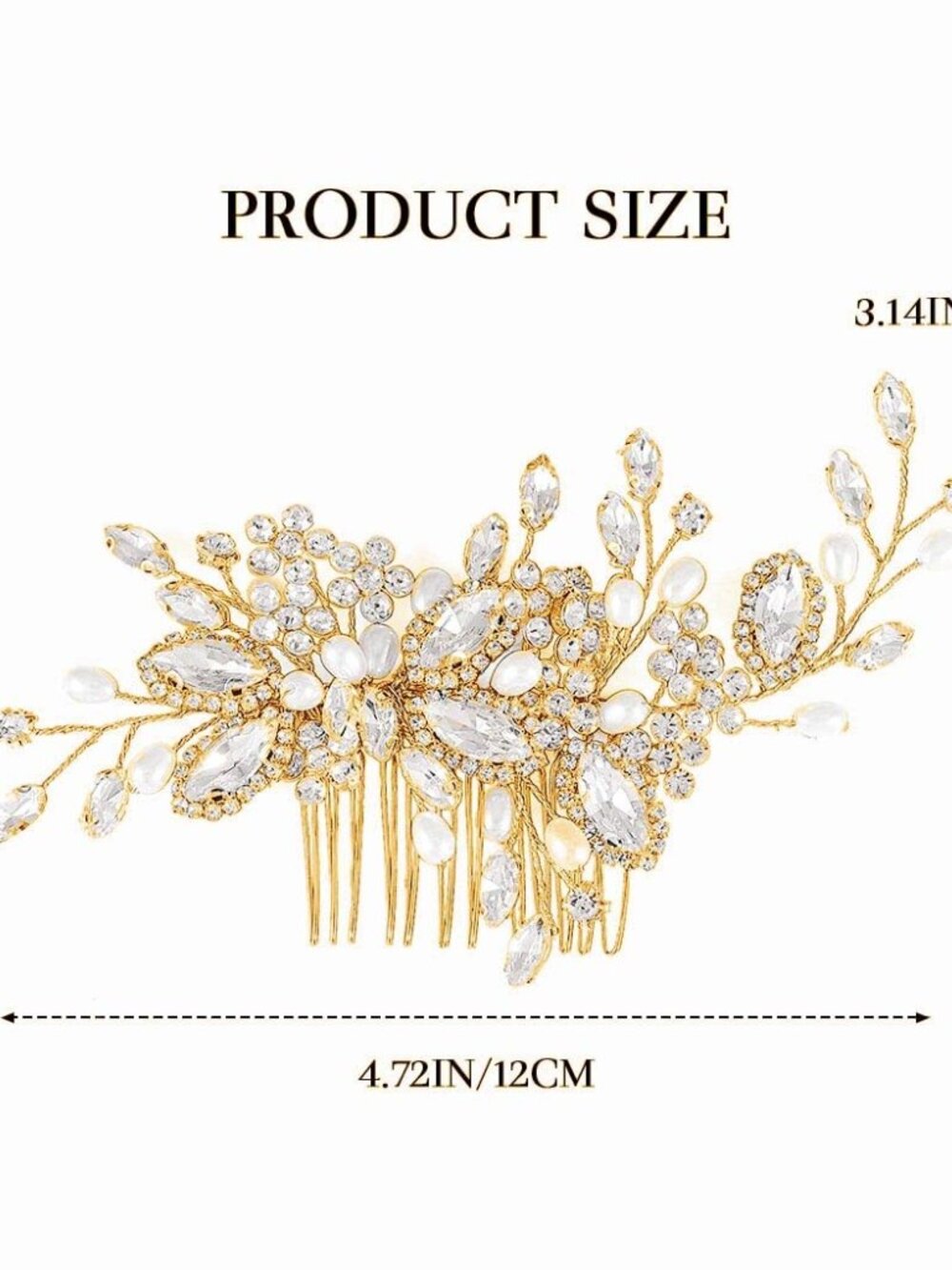 Crystal Bride Wedding Hair Comb Pearl Bridal Hair Piece Hair Accessories for Wom - Picture 5 of 7